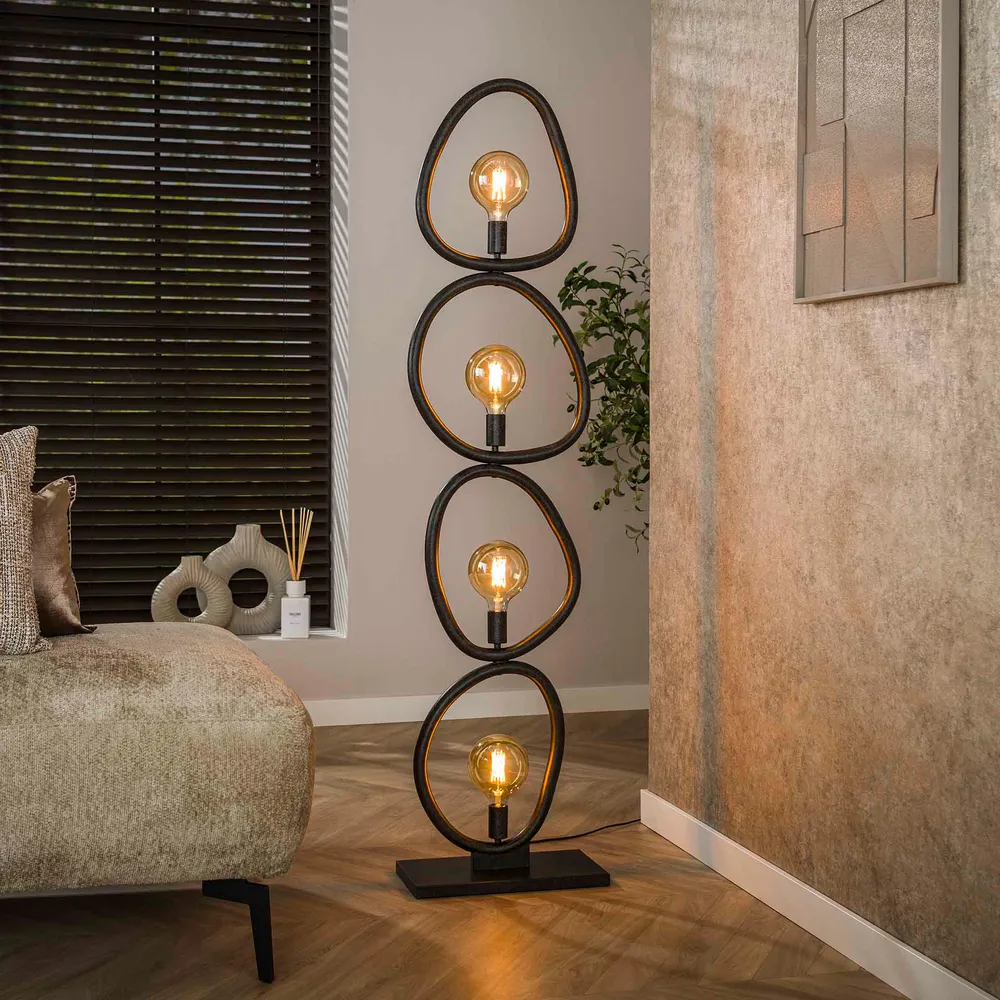 Vloerlamp Winnie - Antraciet - Metaal - 165 cm Vloerlampen