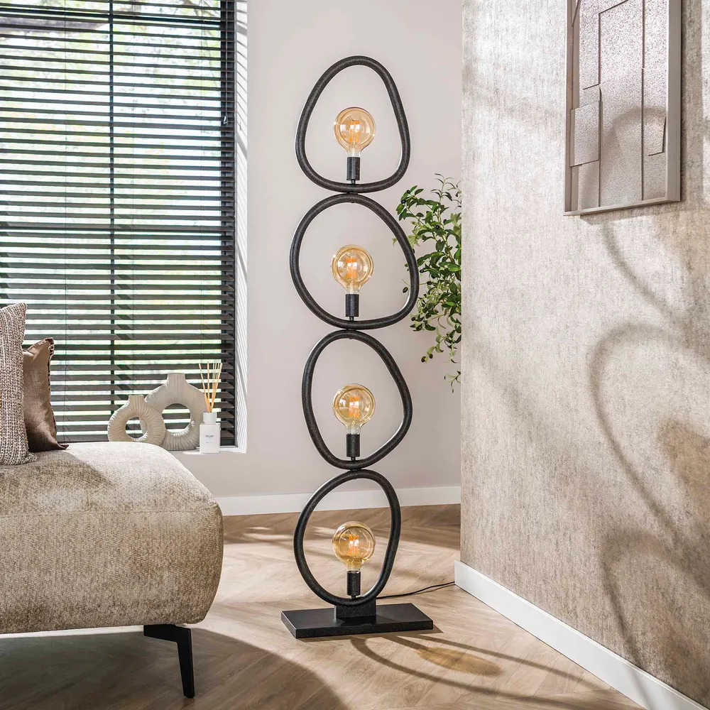 Vloerlamp Winnie - Antraciet - Metaal - 165 cm Vloerlampen