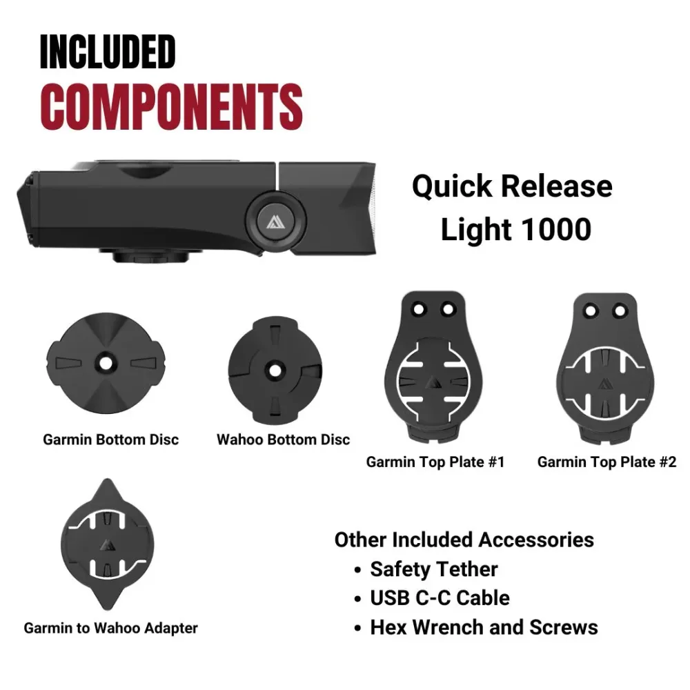 Voorverlichting KOM CYCLING QUICK RELEASE LIGHT 1000