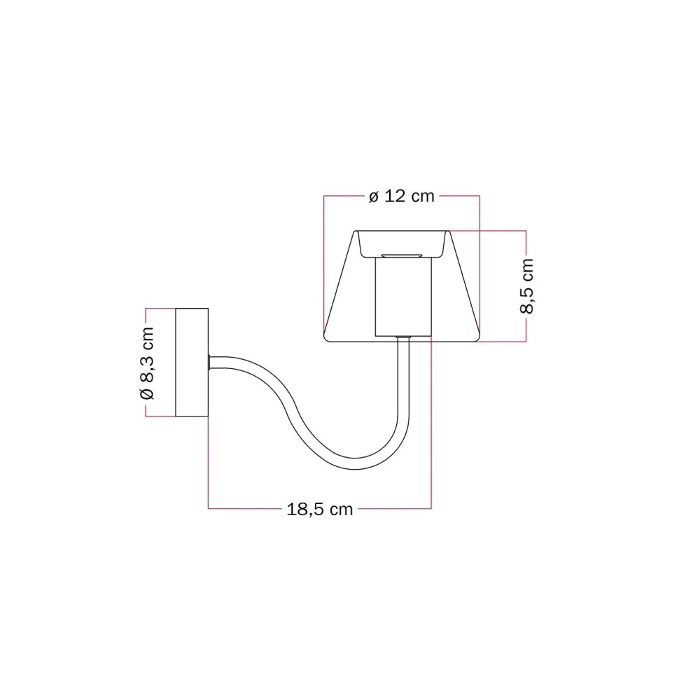 Wandlamp Fermaluce G07 met S-vormige arm - Mat Wit