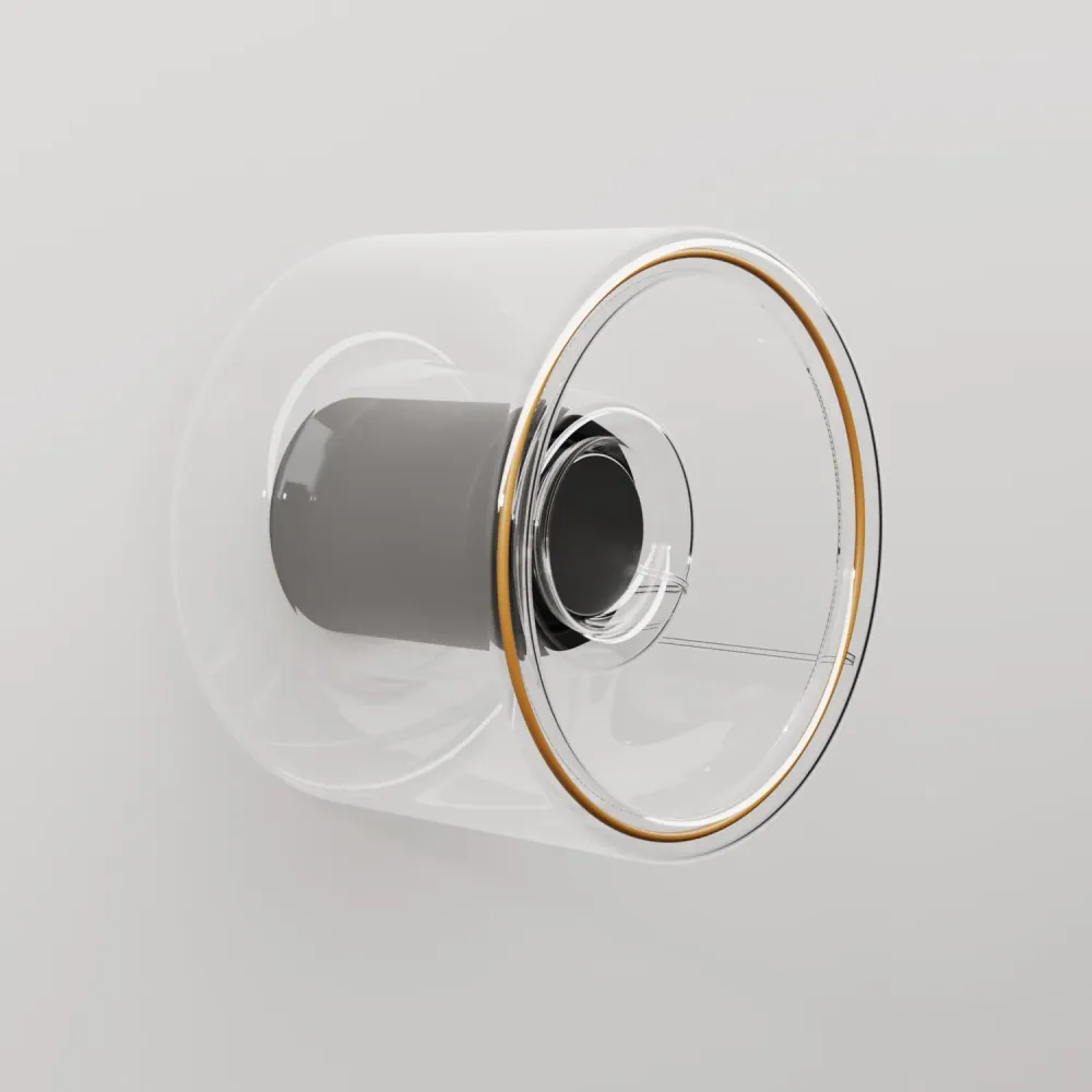 Wandlamp met Ghost mini transparante lichtbron - Zwart
