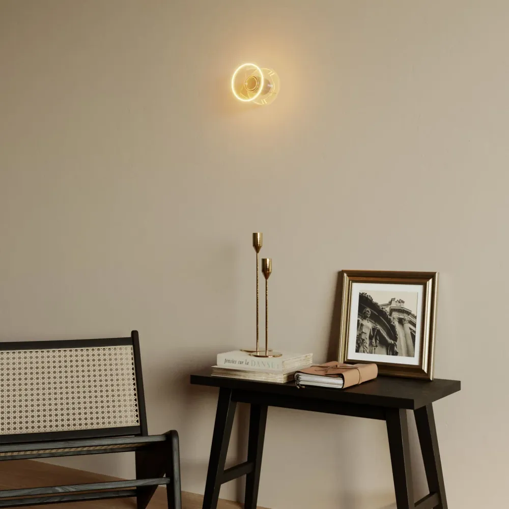 Wandlamp met Ghost mini transparante lichtbron - Zwart