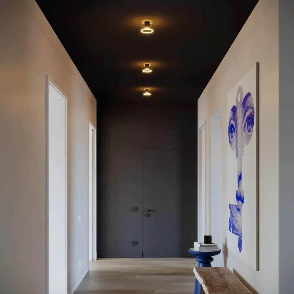 Wandlamp met Ghost mini transparante lichtbron - Zwart