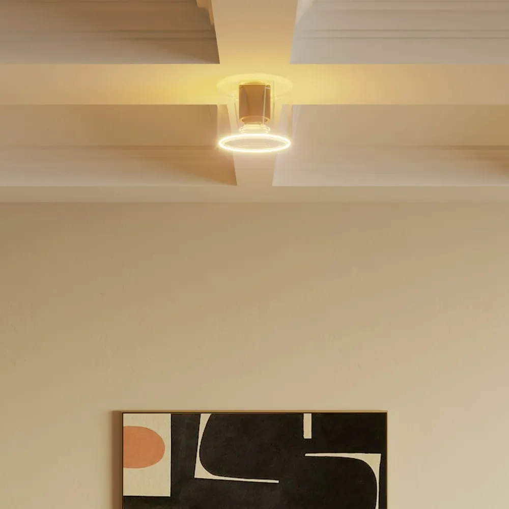 Wandlamp met Ghost mini transparante lichtbron - Zwart