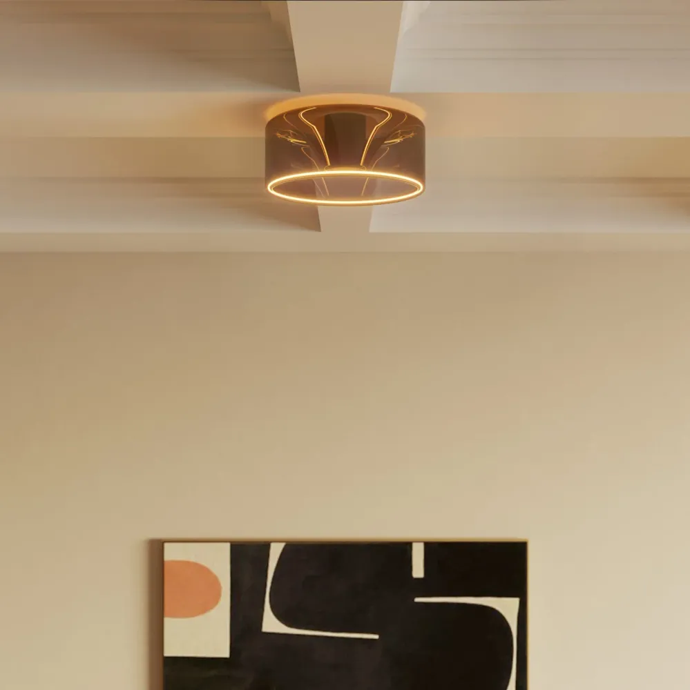 Wandlamp met lichtbron Ghost smoky - Zwart