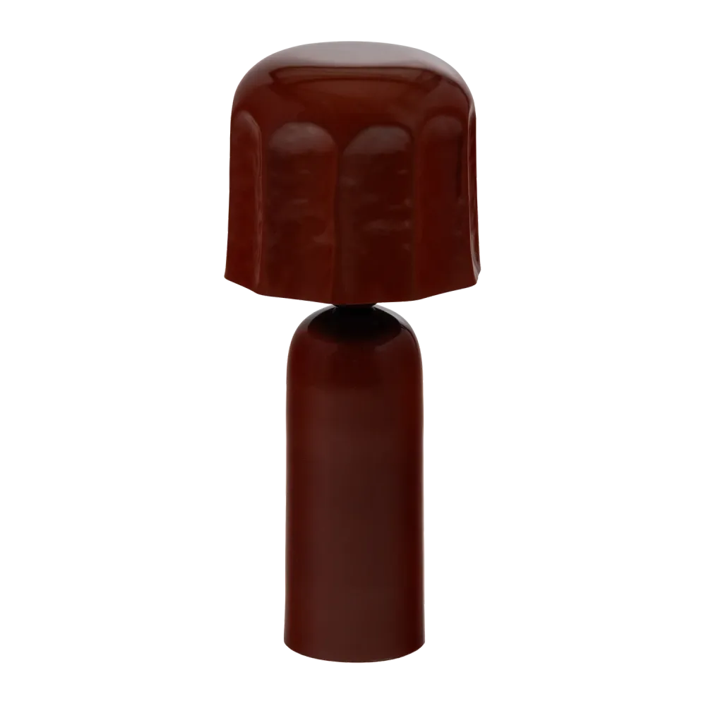 WOOOD tafellamp Lumira - Metaal - Hoogglans Bruinrood - 39x15x15