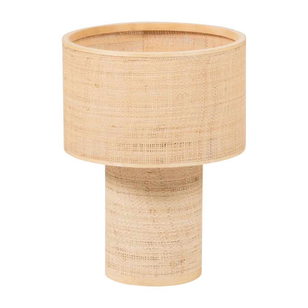 WOOOD tafellamp Ø 28 cm Syro - Raffia - Naturel - 38x28x28