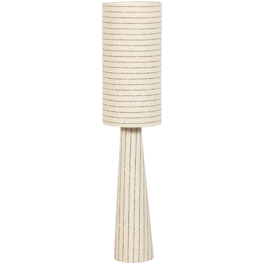 WOOOD vloerlamp Loft - Metaal/Bouclé - Naturel Met Strepen 130xØ30 cm