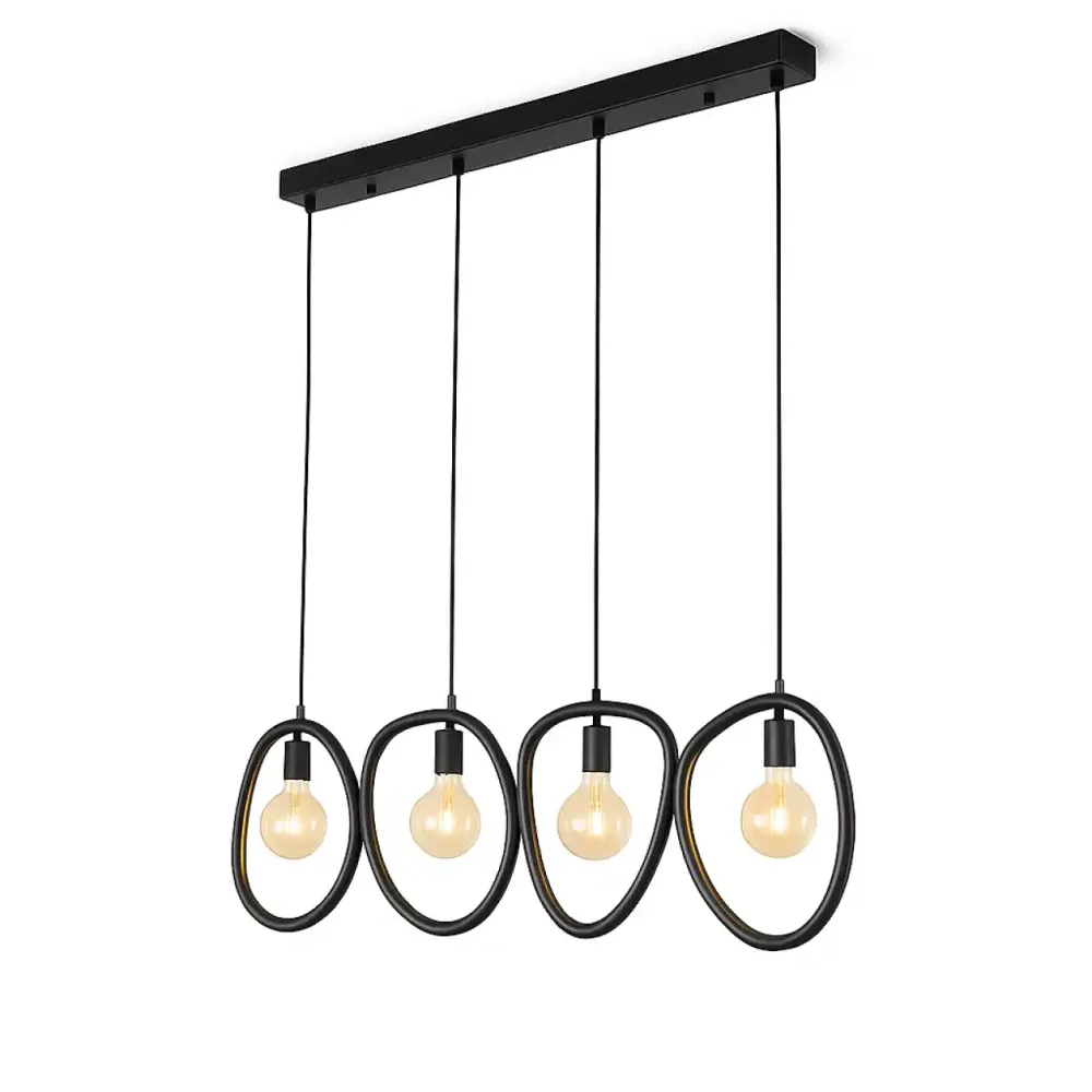 Ylumen hanglamp Pebble - 4 lichts - 140 x 150 cm - zwart