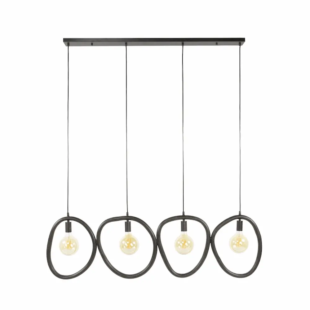 Ylumen hanglamp Pebble - 4 lichts - 140 x 150 cm - zwart