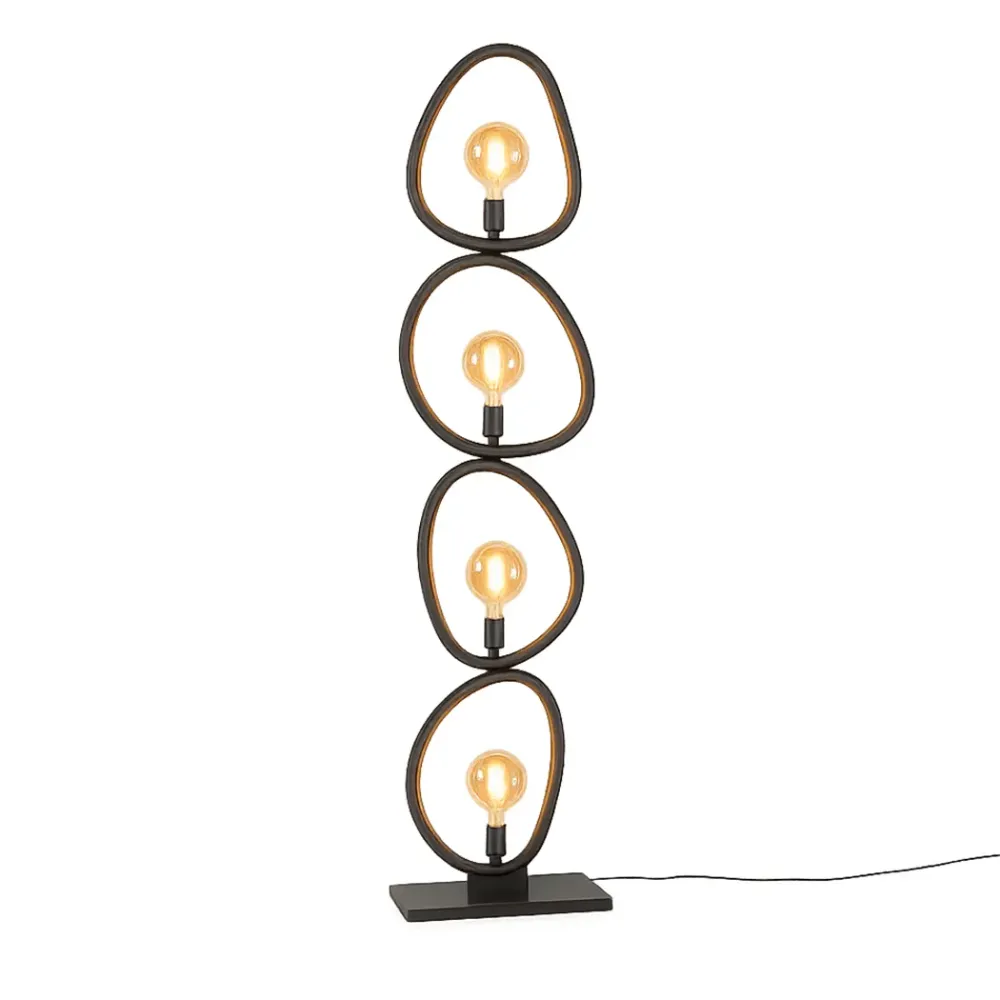 Ylumen vloerlamp Pebble - 4 lichts - 40 x 165 cm - zwart