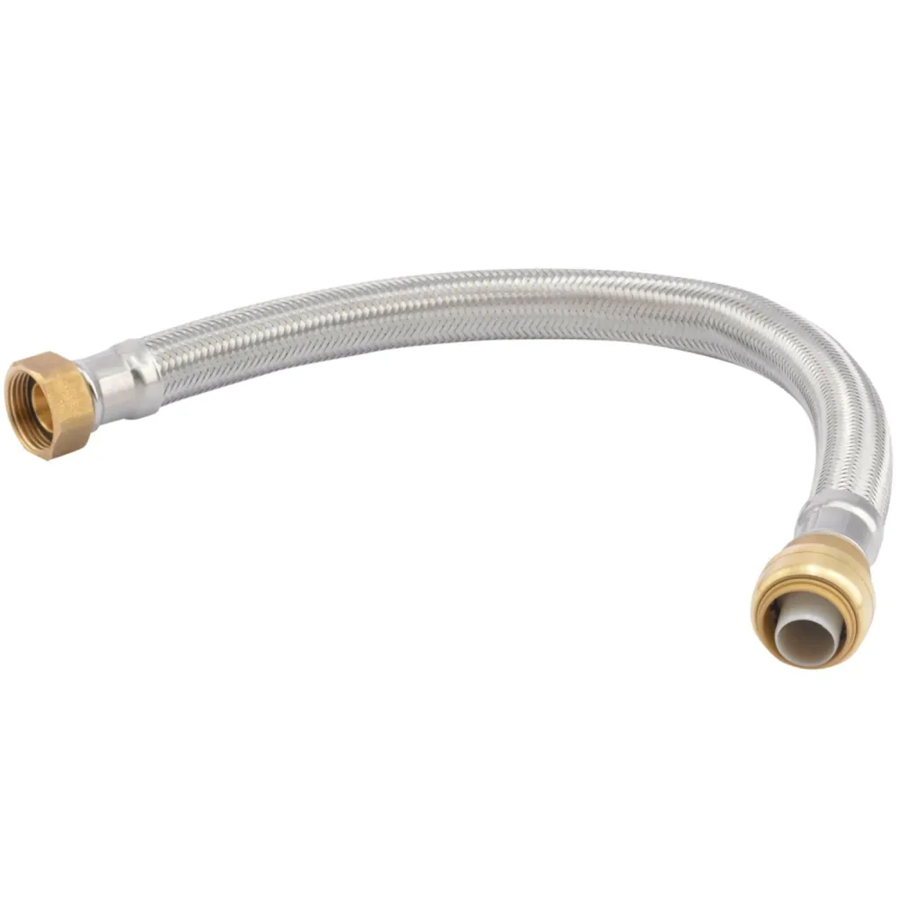 SharkBite 3/4 . x 3/4 . FIP Stainless Steel Braided Flexibel Water Heater Connector (12 . Length)