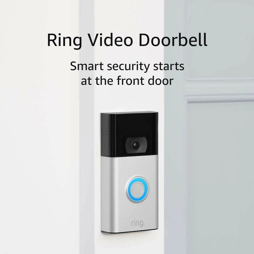 Ring Video Doorbell 2nd Generation - 1080p HD video satijn Nickel) | Inclusief Montageset