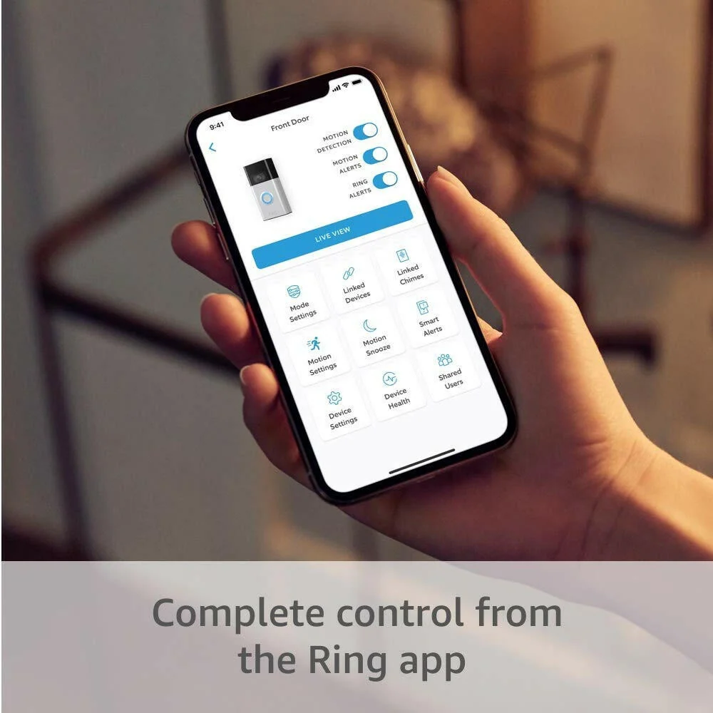 Ring Video Doorbell 2nd Generation - 1080p HD video satijn Nickel) | Inclusief Montageset