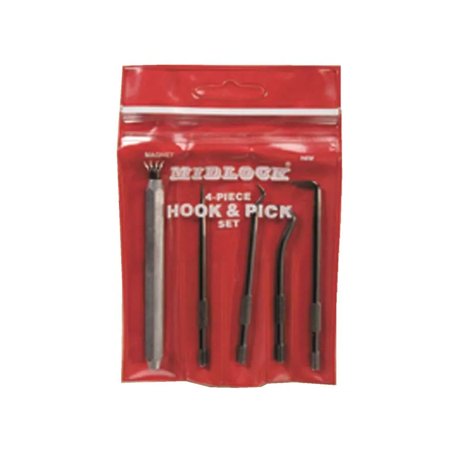 Kantoor Midlock haakgereedschap - 4-delig - hook & pick - H-4-W