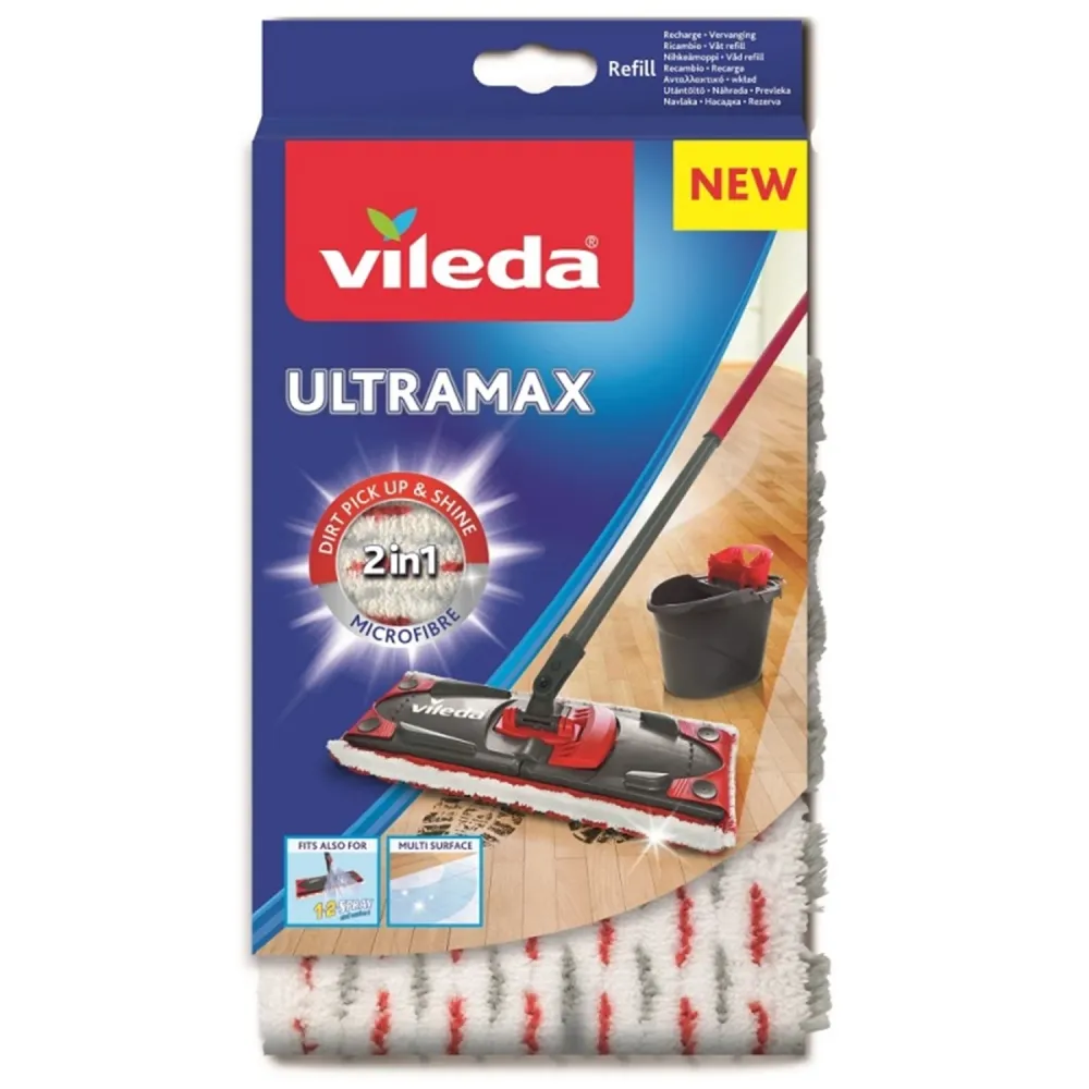 Vileda 155747 Vileda Ultramax 2in1 mopvervangingspad Navulkop Microvezel Microactieve vezels | Snelle Levering NL/BE