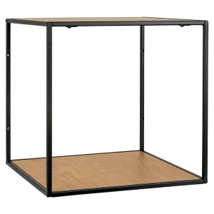 Vita wandplank met 1 schap, zwart, eikenhouten decor. Heavy Duty