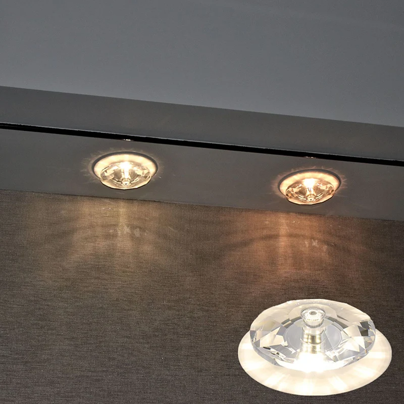IP44 Waterdichte Fel kristal diamant inbouwplafondlamp, moderne LED-inbouwverlichting voor veranda