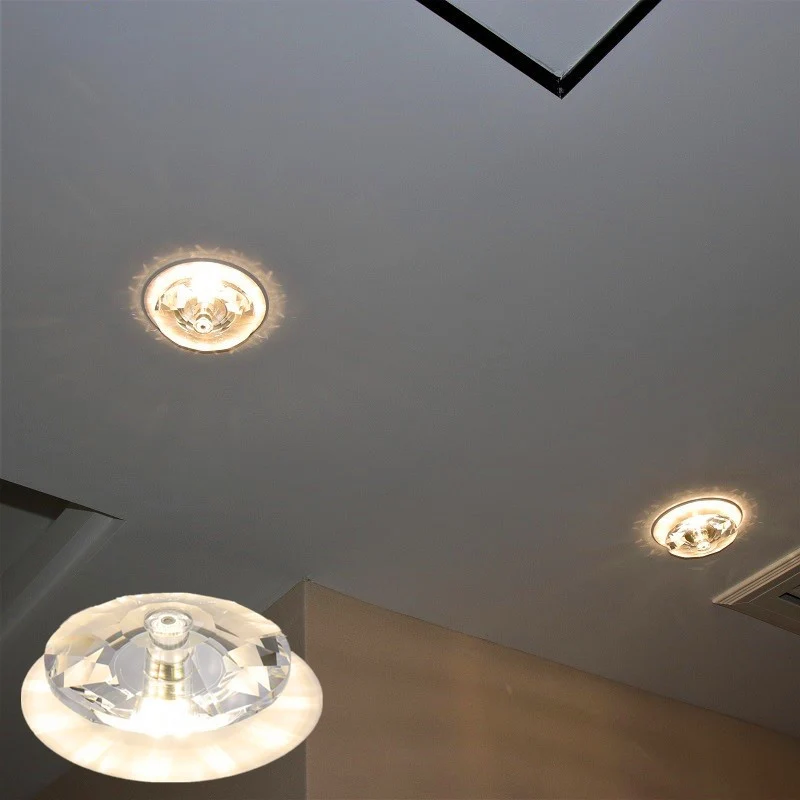 IP44 Waterdichte Fel kristal diamant inbouwplafondlamp, moderne LED-inbouwverlichting voor veranda