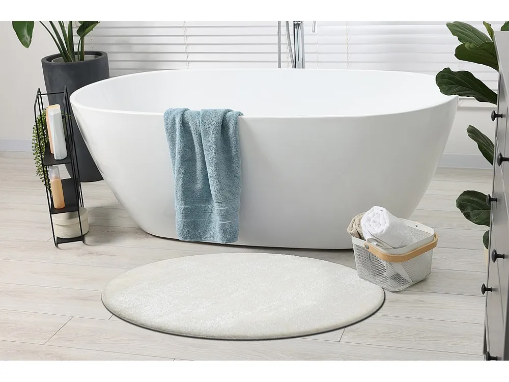 Badkamertapijt SANTA cirkel vlak, antislip, soepel - wit cercle 67 cm