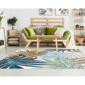 Binnen- buitentapijt etnische stijl bloemenmotief VEGETO - 150x200 cm - Groen - Koop nu