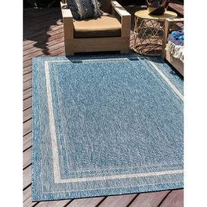 Buitenkleed - 183x122 - Blauw - Tulum Border