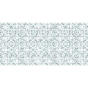 Gangtapijt van vinyl met mozaïekeffect - 66 x 160 cm - Blauw en wit - PRINCY