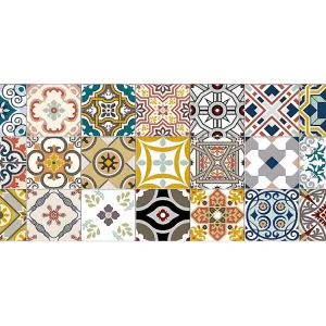 Gangtapijt van vinyl met vloertegelmotief RICA - 66x160 cm