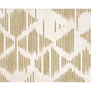 Geometrisch shaggy tapijt - 160 x 230 cm - Natuurtint en bruin - TANTIA
