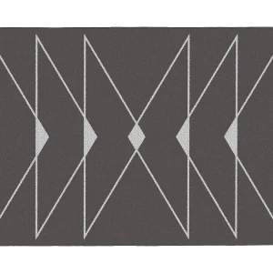 Geometrisch tapijt met lurex-afwerking - 160 x 230 cm - Taupegrijs - TROZIA