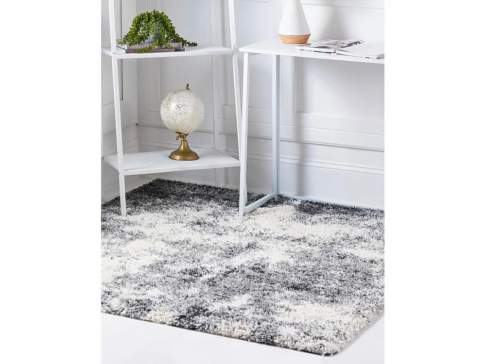Hoogpolig tapijt 185x185 Ecru - SteenGrijs Lachen Haze