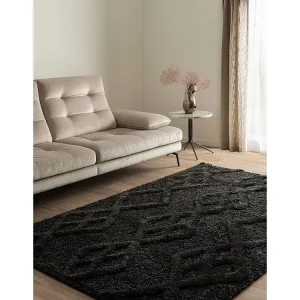 Hoogpolig tapijt 245x160 Zwart Thun Tribus