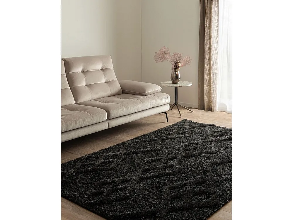 Hoogpolig tapijt 245x160 Zwart Thun Tribus