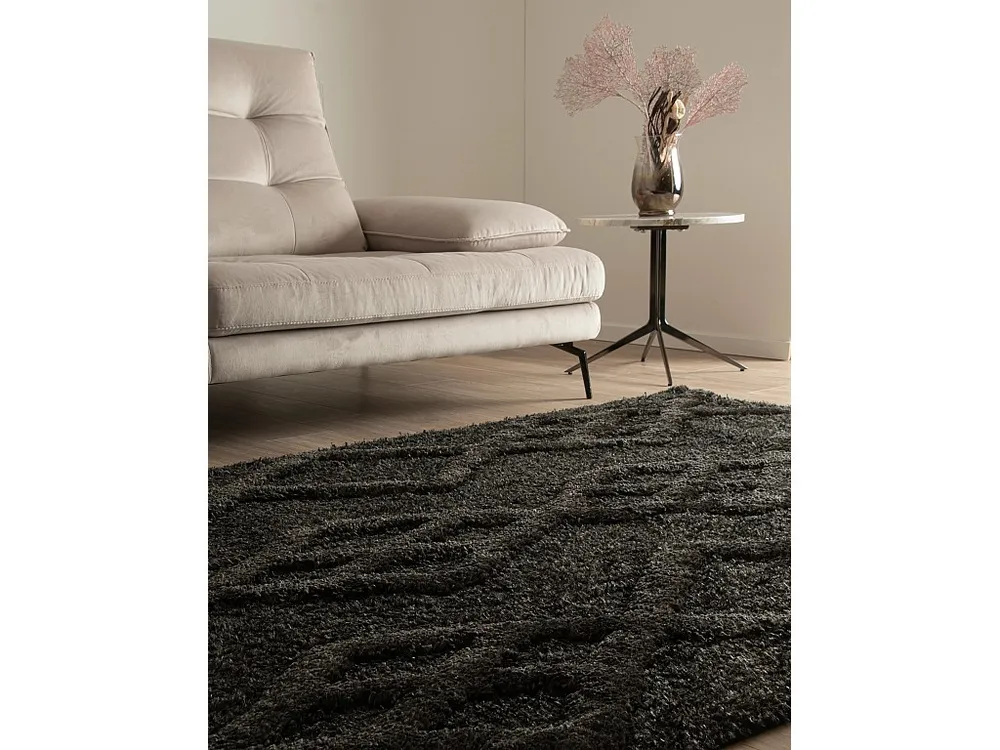 Hoogpolig tapijt 245x160 Zwart Thun Tribus