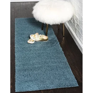 Hoogpolig tapijt 305x79 Blauw Luzern