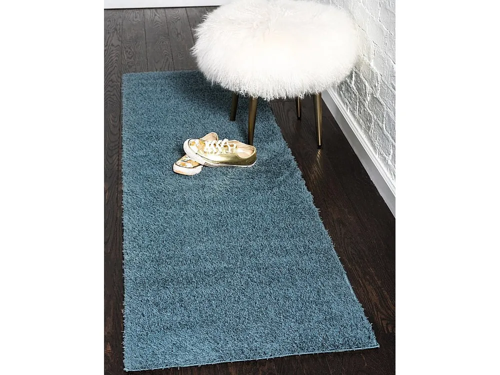 Hoogpolig tapijt 305x79 Blauw Luzern