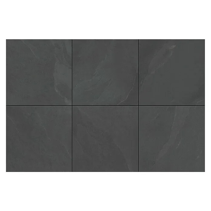 Keramische tegel Leisteen Zwart - Keramiek, l x b x d: 60 x 60 x 4 cm, Zwart