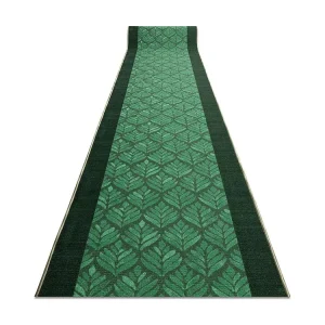 Loper antislip LIŚCIE bladeren, gom groen 80cm 80x300 cm