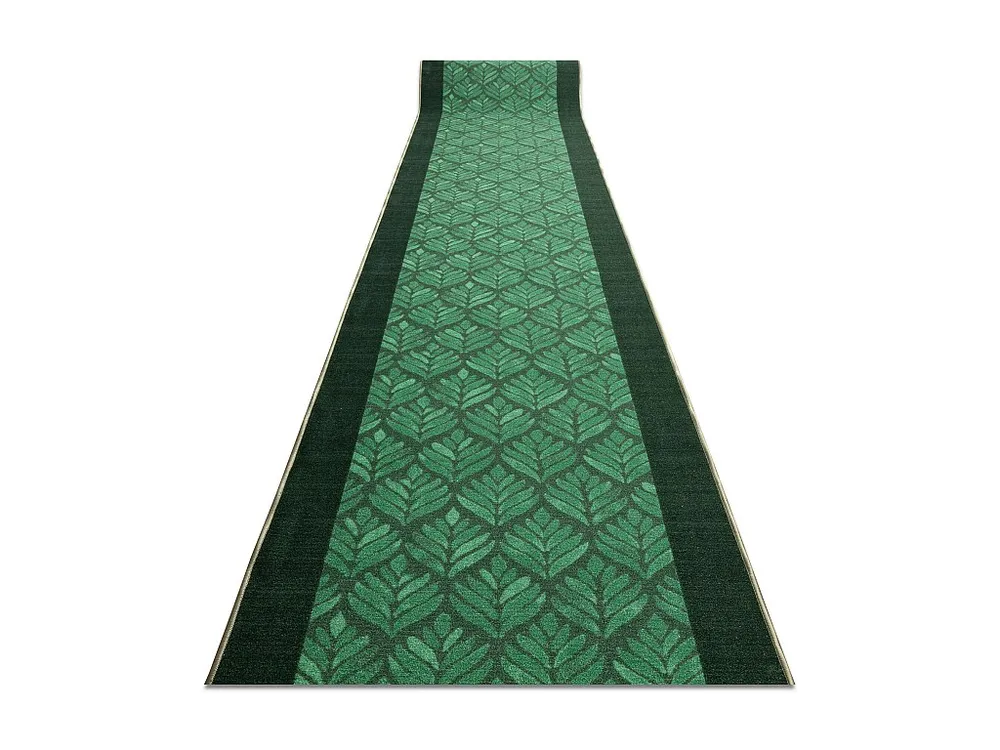 Loper antislip LIŚCIE bladeren, gom groen 120cm 120x300 cm