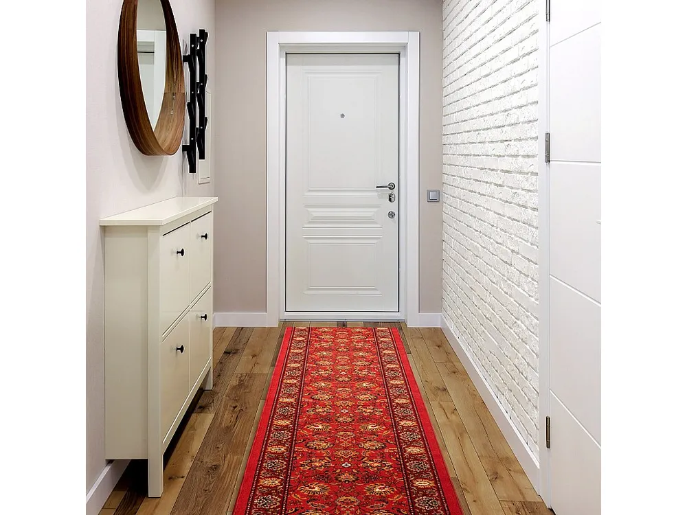 Loper antislip TRADYCJA Traditie rood gom 110cm 110x280 cm