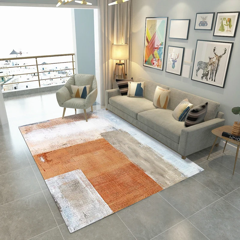Meerkleurig geometrisch bloktapijt Polypropyleen Tapijt Scandinavische stijl Antislip achterkant Vlekbestendig Huisdiervri...