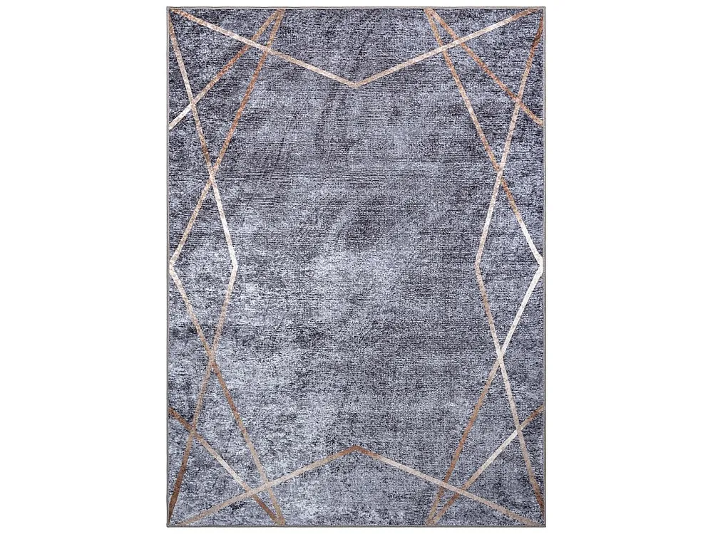 MIRO 51233.809 tapijt wasbaar geometrisch antislip - grijs 200x290 cm