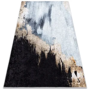 MIRO 51573.802 tapijt wasbaar Abstractie antislip - blauw / goud 200x290 cm