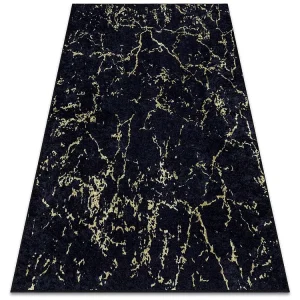 MIRO 52003.803 tapijt wasbaar marmer antislip - zwart 200x290 cm