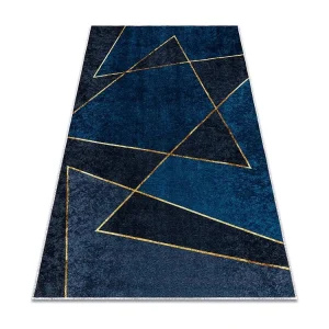 MIRO 52097.801 tapijt wasbaar geometrisch antislip - blauw 160x220 cm