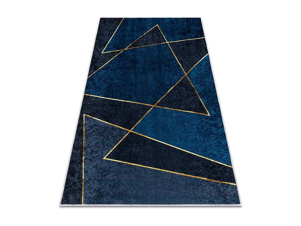 MIRO 52097.801 tapijt wasbaar geometrisch antislip - blauw 160x220 cm