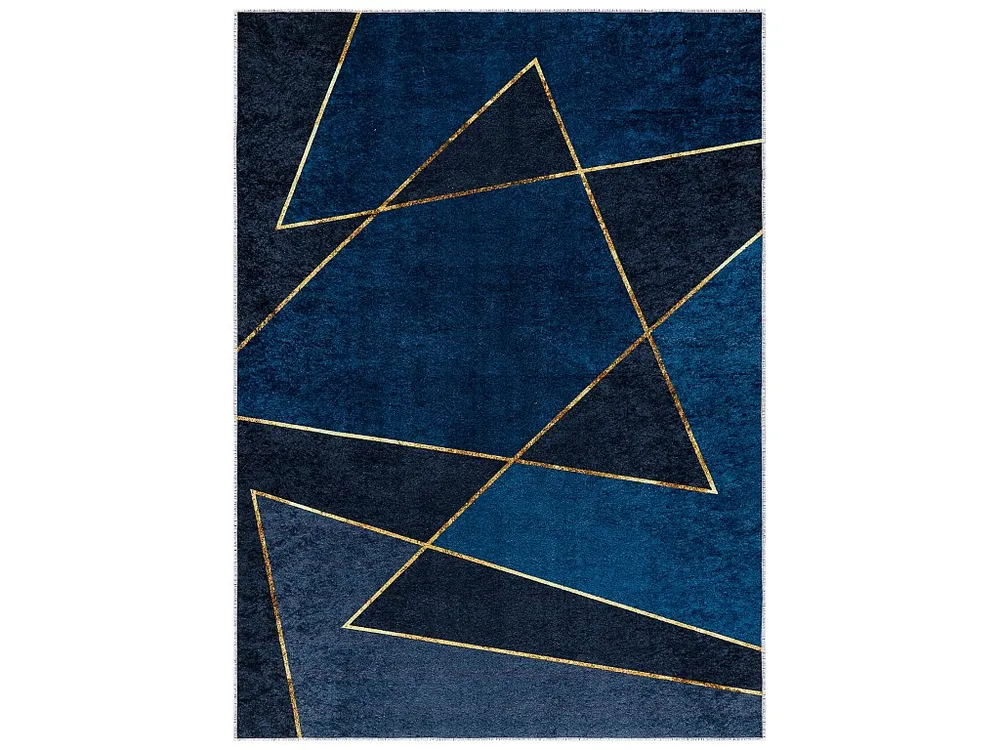 MIRO 52097.801 tapijt wasbaar geometrisch antislip - blauw 160x220 cm