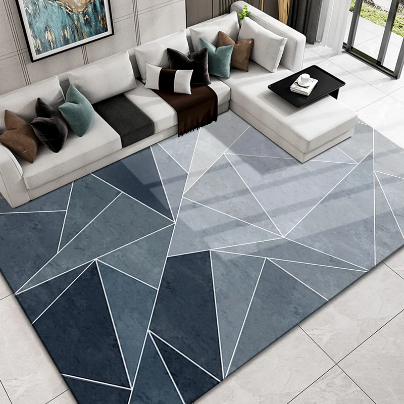 Modieus veelkleurig Scandinavisch tapijt Polyestertextiel geometrische blokken Tapijt Antislip Machinewasbaar Vlekbestendi...