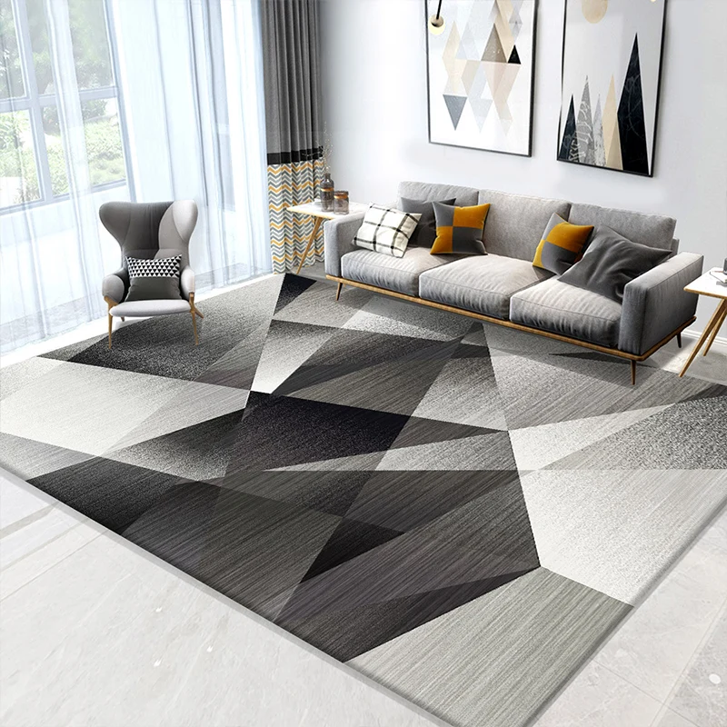 Modieus veelkleurig Scandinavisch tapijt Polyestertextiel geometrische blokken Tapijt Antislip Machinewasbaar Vlekbestendi...