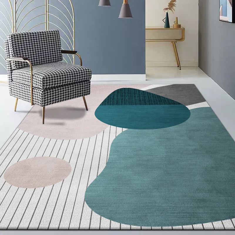 Modieus veelkleurig Scandinavisch tapijt Polyestertextiel geometrische blokken Tapijt Antislip Machinewasbaar Vlekbestendi...